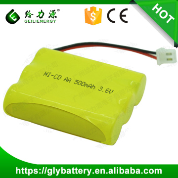 3.6v AA 500mAh Cordless Phone Rechageable Battery Pack