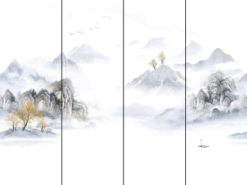 Glossy Landscape Art Sintered Stone Slab