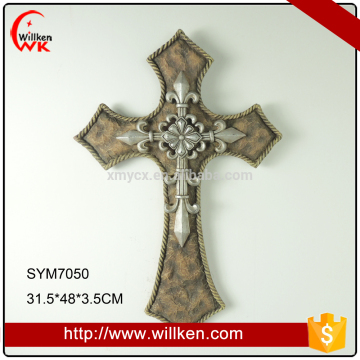 Hand painted resin cheap decarative wall crosses