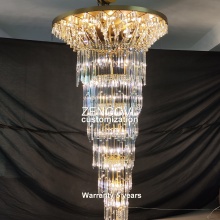 Modern Long Chandelier Staircase Lighting