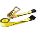 2" 5T 50mm Middle Aluminum Handle Ratchet Buckle Straps Tensioner With 2 Inch Flat Hooks