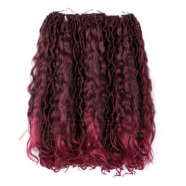 Aisi Hair Goddess Faux Locs Crochet Braids Hair Wine Red Faux Locks Synthetic Braids Hairpieces Extensions For Black Women