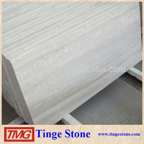 Chinese Cheap Marble Tile White Wooden Vein