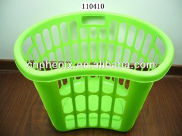Round plastic laundry basket hamper