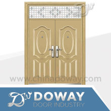 Double Steel Security Door With Transom
