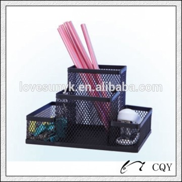 Black metal mesh desk organizer