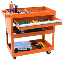 3 Tier Utility Rolling Tool Cart (Orange)