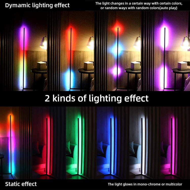 Modern Decoration Smart Corner Light Remote Controlled  Tuya Support Google Alexa RGB LED Corner Floor Lamp For Living Room