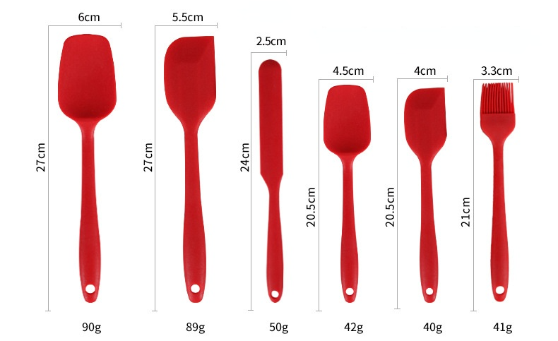 High Heat Resistant Non Stick Dishwasher Silicone Baking Spatula Set Of 6 For Kitchen And Mixing