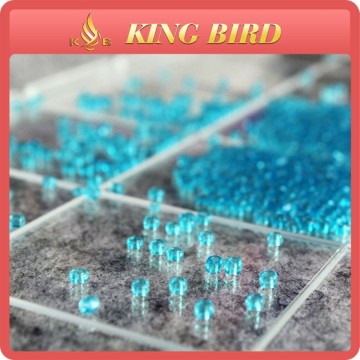 DIY blue glass bead small transparent bead