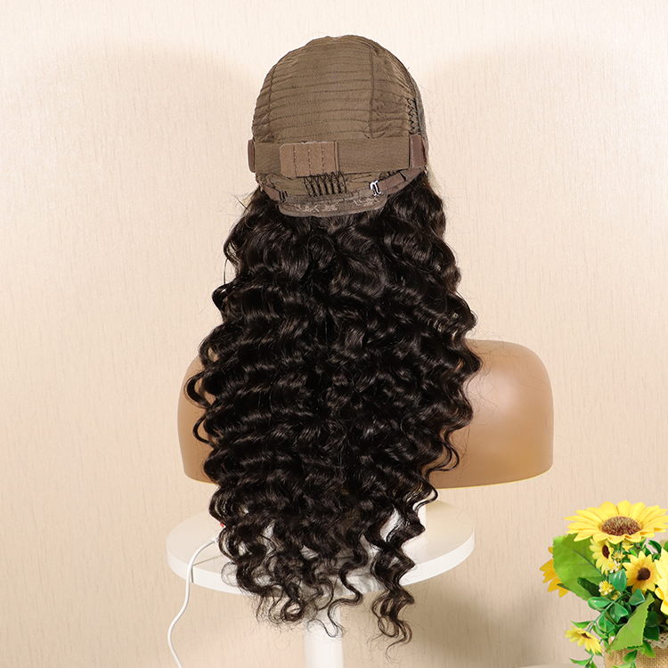 150% mink brazilian human hair 13x4 lace front wig, brazilian deep wave human hair wig, raw lace front wig with baby hair