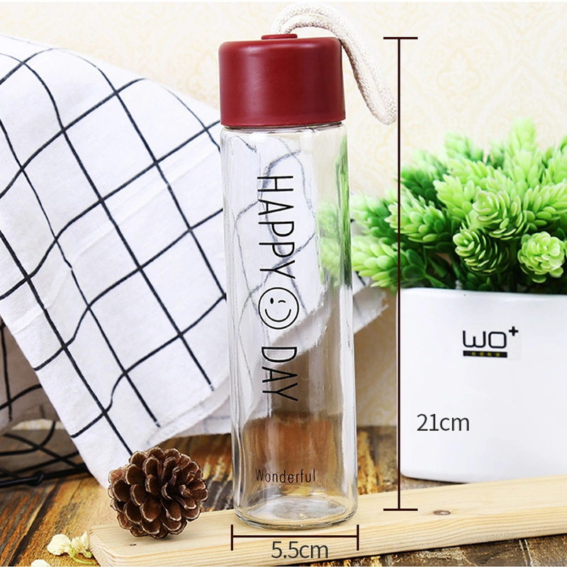 Cheap Price Custom Logo Frosted Glass Water Bottle with Sling for Sale 2020 Travel Borosilicate Glass Water Bottles for Sport