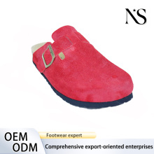 These red suede clogs are style and comfort.