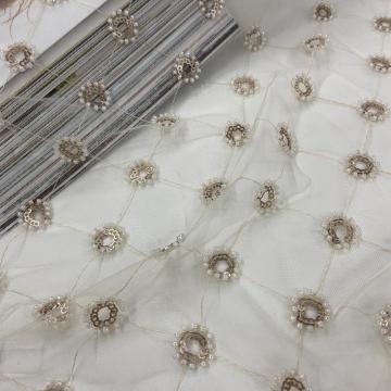 Elegant Bead Sequins Embroidery Fabric