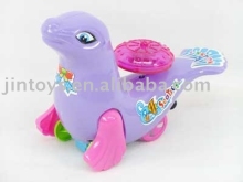 Plastic Toy Animal, Pull Line Dolphin with Light ,4 Colors for Choice