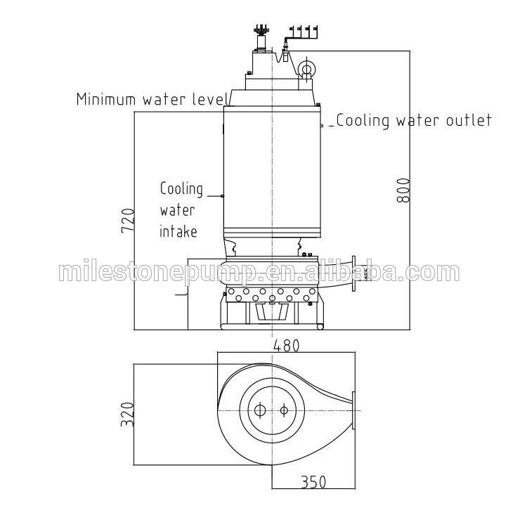 Submersible slurry 4hp industrial waste water drainage pump