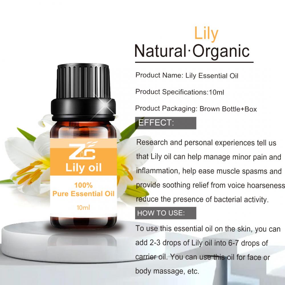 Vente chaude de qualité exceptionnelle Huile essentielle de Lily pour la bougie