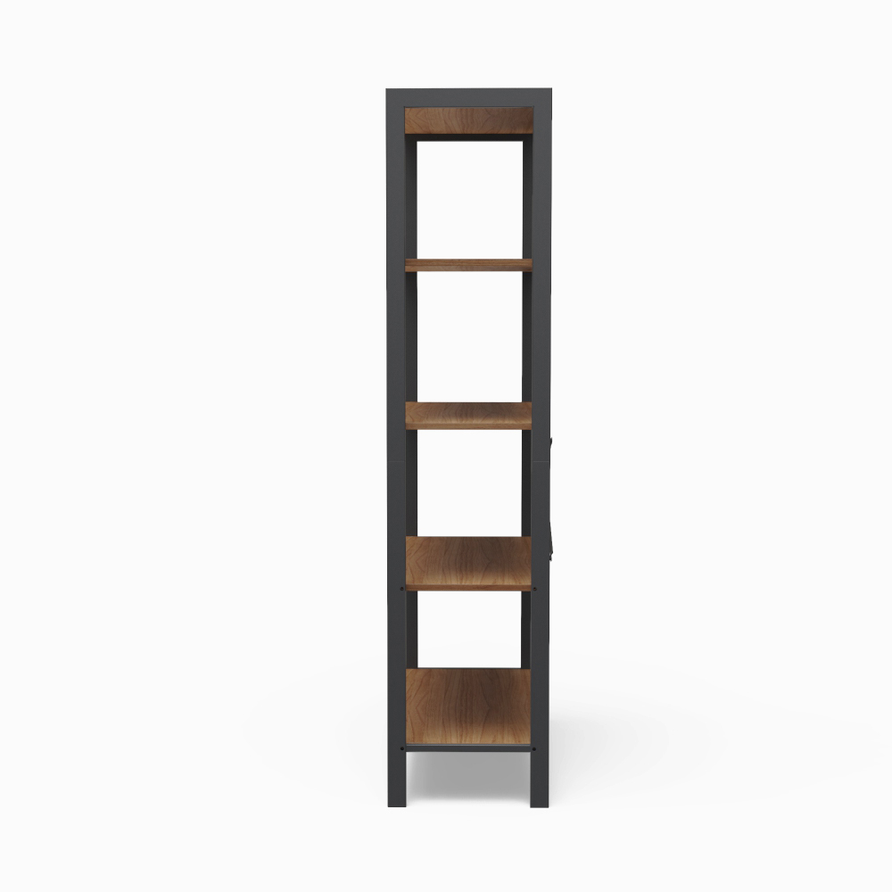 Buy online metal bookshelf against the wall