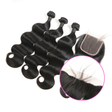 100 Body Wave Human Hair With Closure