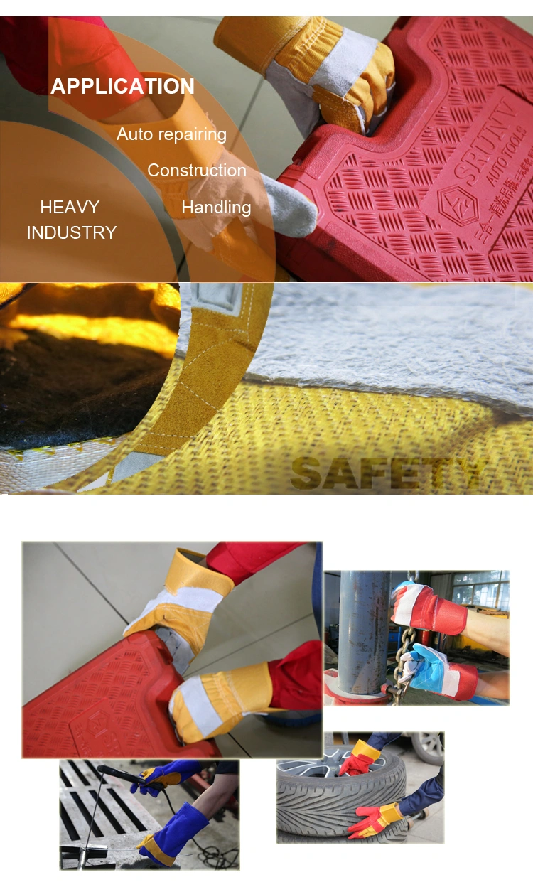 Yellow Small Cow Split Rebar Mechanic Leather Man Handjob Safety Working Gloves, Customer Cowhide Leather Constructions Glosafety Construction Gloves Bulk Price