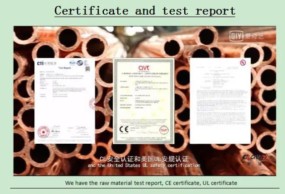 This section describes the certification of copper tube terminals This section describes the certification of copper tube terminals