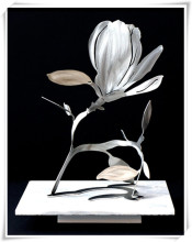Exquisite abstract flower stainless steel sculpture