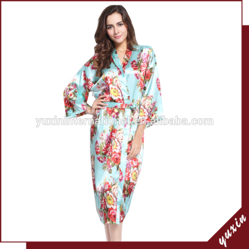 Bridesmaid robes Colorful Summer Bride Satin Robe Floral Robes FRS018