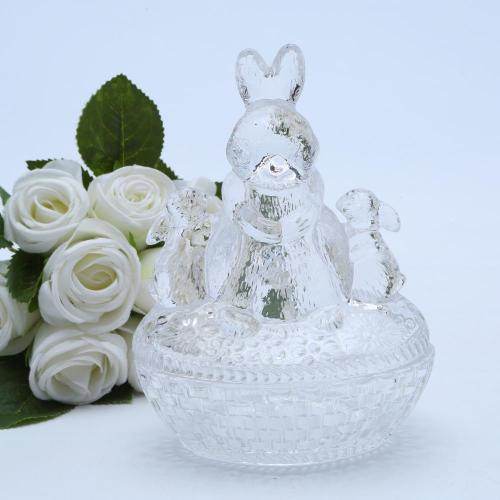 Wholesale Glass Bunny Candy Dish/Candy Jar