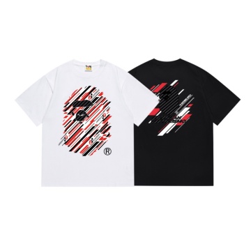 Trendy Loose Printed Bathing Ape T-Shirt for Men