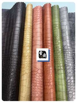 garment pu fabric Animal pattern PU leather imitate crocodile PU leather