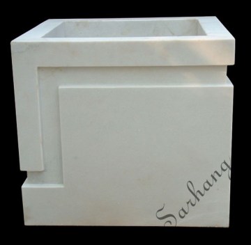 Antique Square Marble Flower Planter