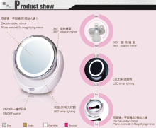 2015 new design High quality sigle side chrome finish table LED cosmetic mirror for gift items