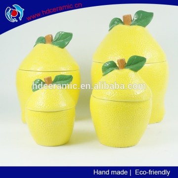 Popular Fruit shape ceramic candy & cookie jar, ceramic food storage canister, ceramic fruit jar