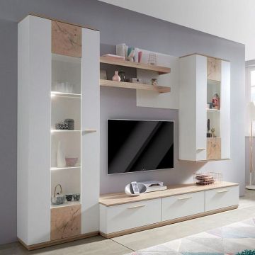 Modern Luxury Home Entertainment Wall Unit with Fireplace