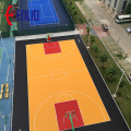 Suspended modular sports flooring tiles for backyard court