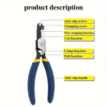 Blue and yellow sliding tooth screw pliers