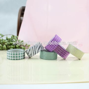 XG-10028 customized glitter powder tape Glitter Plastic Film Tape DIY glitter tape