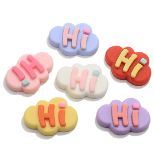 Candy Resin Hi Bye Letter Printing Clouds Flat Back Craft Charms Making Diy Decoration Children Jewelry Bracelet Ornaments