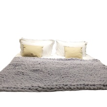 Customized Chunky Luxury Throw Blanket - Large Size Chenille Knit Hand Woven Wool Weighted Blanket ALLCH
