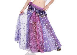 Chiffon Embroidered Belly Dance Skirts Practice Performance