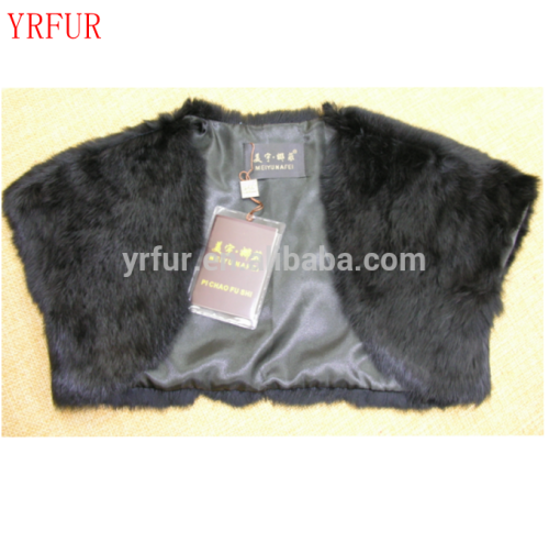 YR281 Party Style For Evening Wear Rabbit Fur Waistcoat Shrug