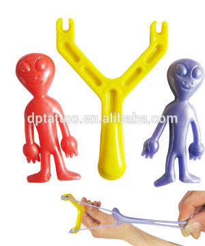 new plastic sticky Flying Alien shot / sling alien toy / plastic toy