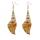 Womens Golden Accent Ocean Seashell Conch Mermaid Sea Witch Drop Dangle Earrings