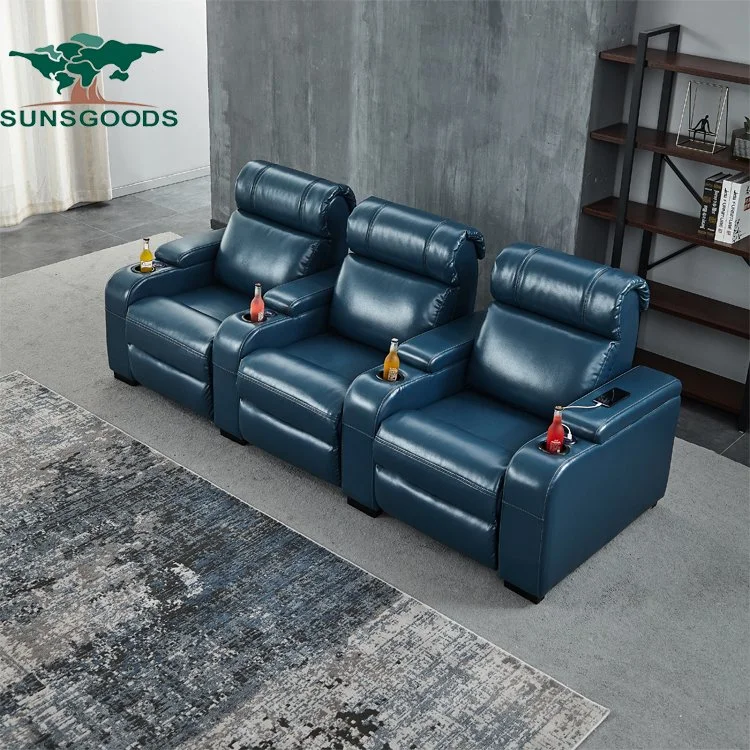 High Quality Theaters with Reclining Seats, Leather Recliner with Cup Holder