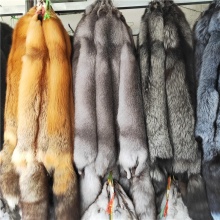Natural Tanned Skins XL Silver Fox Fur Pelts