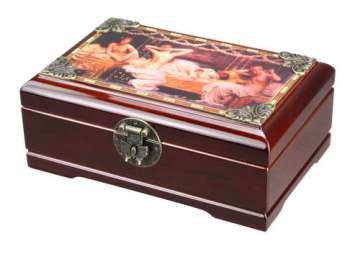 Wooden Jewelry Box with Masterpiece Painting Design