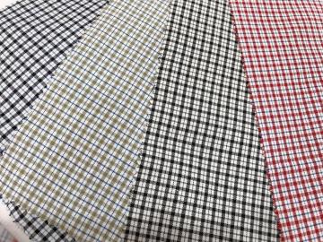T/C Oxford Woven Yarn-dyed  Bleached Plaid Fabric