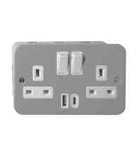 2GANG SWTCHED SOCKET WITH TYPE A&C USB