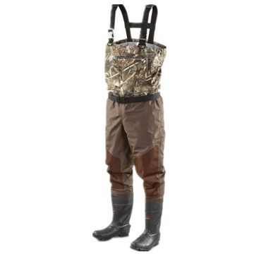 Waterproof Camo Breathable Chest Waders with Rubber Boots for Hunting