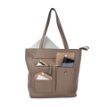 Leather Shoulder Bag with Pockets Everyday Market Bag